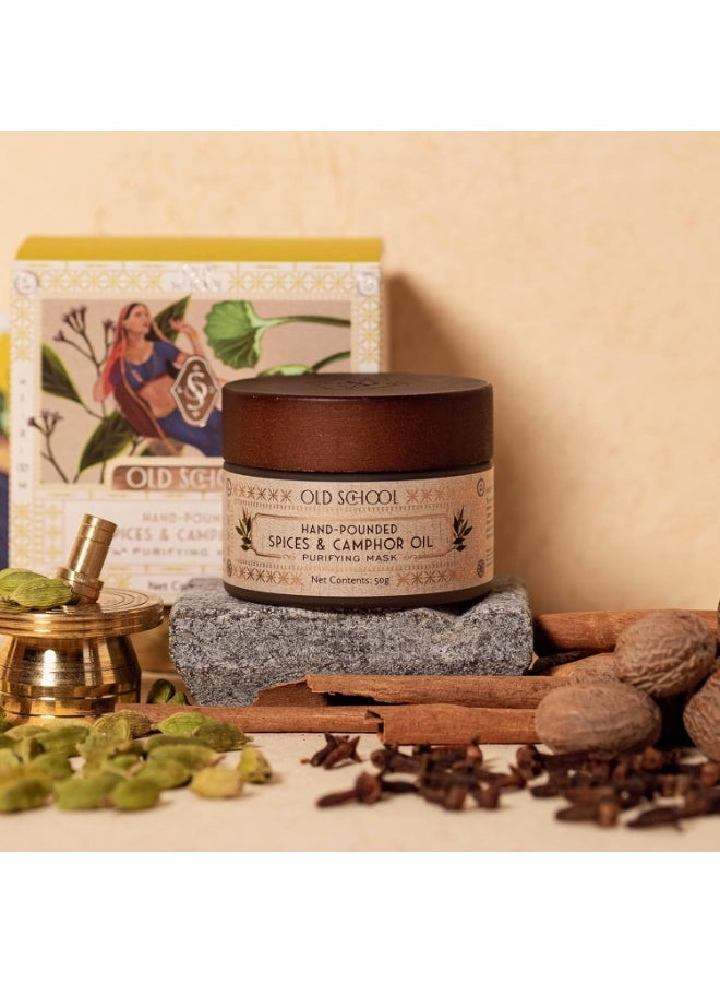 Old School Rituals Spices & Camphor Oil Purifying Face Mask | Anti-Acne & Oil-Control Face Mask for Clear, Radiant Skin | Detoxifies Pores, Balances Excess Oil, and Reduces Breakouts | Enriched with Natural Spices & Camphor Oil for Skin Purification | 50g - Image 4